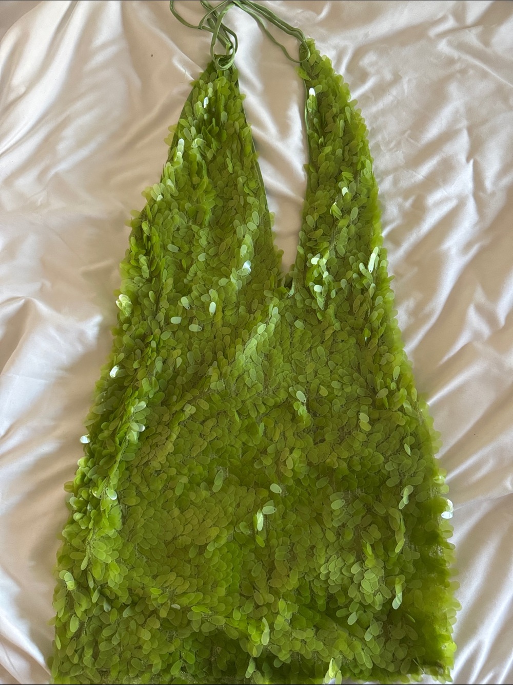 Green Sequin Halter dress